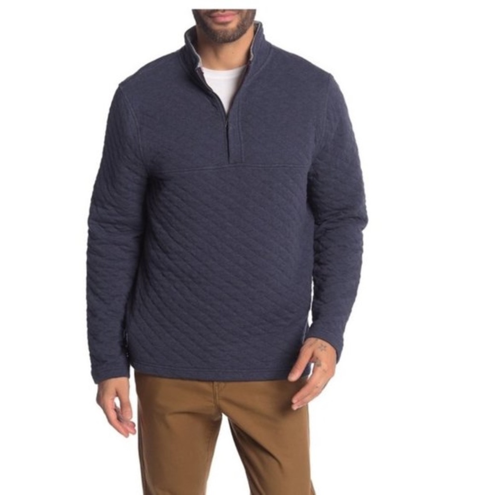 Tailor Vintage Quarter Zip Quilted Knit Pullover